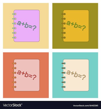 Assembly flat icons math book vector image