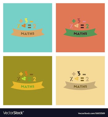Assembly flat icons math lesson vector image