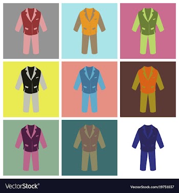 Assembly flat icons men business suit vector image