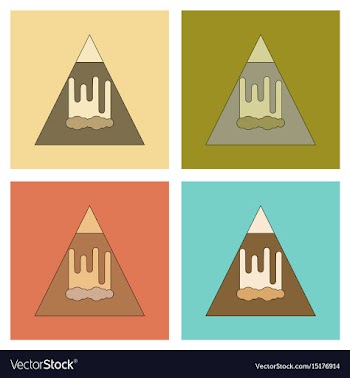 Assembly flat icons mountain avalanche vector image