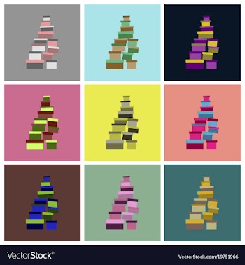 Assembly flat icons mountain of boxes vector image