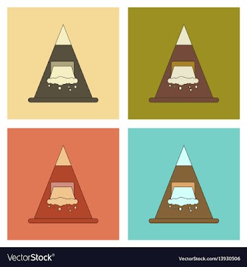 Assembly flat icons mountains snow avalanche vector image