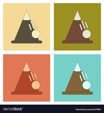 Assembly flat icons mountains snow avalanche vector image
