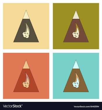 Assembly flat icons mountains snow avalanche vector image