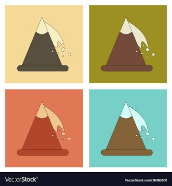 Assembly flat icons mountains snow avalanche vector image