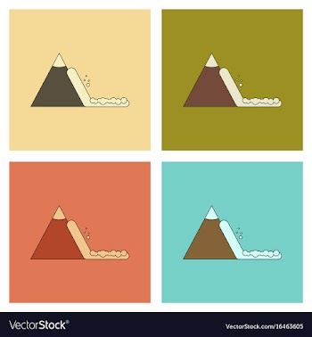 Assembly flat icons mountains snow avalanche vector image