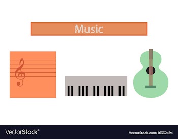 Assembly flat icons music lesson vector image