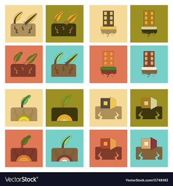 Assembly flat icons natural disaster earthquake vector image