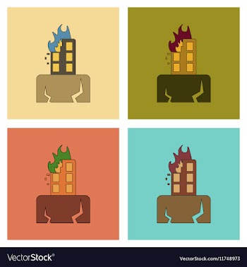 Assembly flat icons natural disaster earthquake vector image