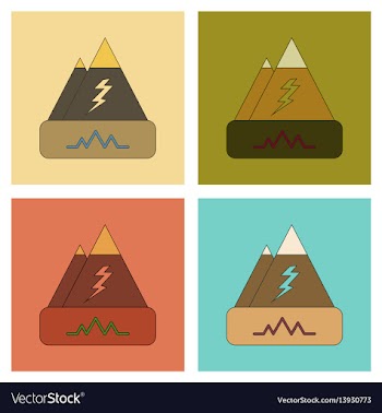 Assembly flat icons natural disaster earthquake vector image