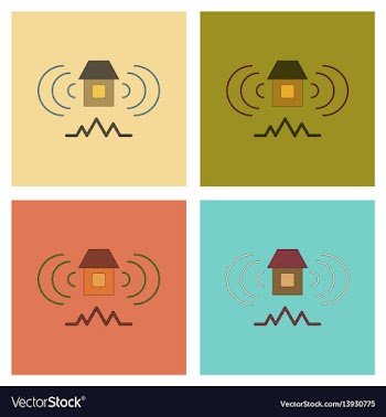 Assembly flat icons natural disaster earthquake vector image