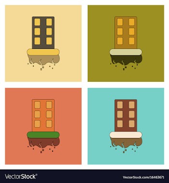 Assembly flat icons natural disaster earthquake vector image
