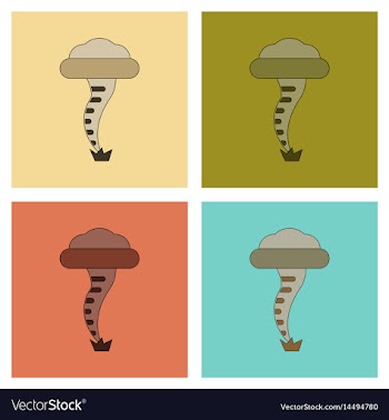 Assembly flat icons natural disaster tornado vector image