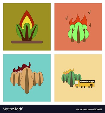 Assembly flat icons natural disasters vector image