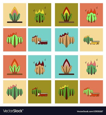 Assembly flat icons natural disasters vector image