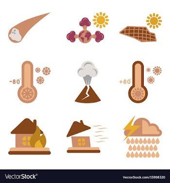 Assembly flat icons natural disasters vector image