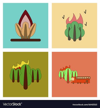 Assembly flat icons natural disasters vector image