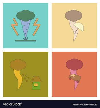 Assembly flat icons natural natural disaster vector image