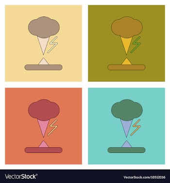 Assembly flat icons natural natural disaster vector image