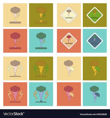 Assembly flat icons natural natural disaster vector image
