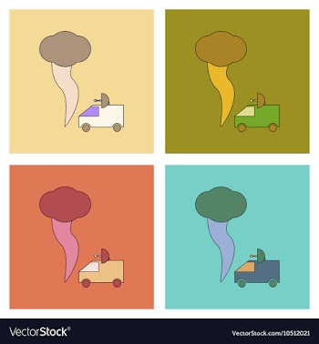 Assembly flat icons natural tornado car vector image