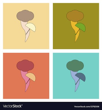 Assembly flat icons natural tornado umbrella vector image