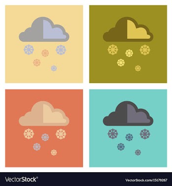 Assembly flat icons nature cloud snow vector image