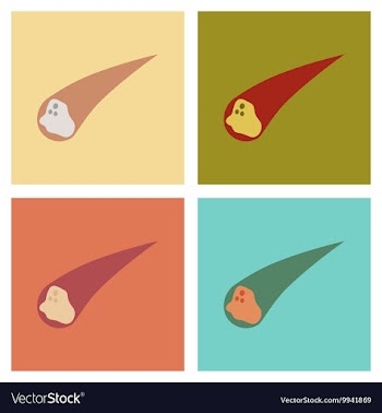 Assembly flat icons nature falling meteorite vector image
