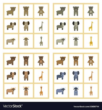 Assembly flat icons nature giraffe bull bear vector image