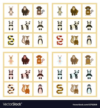Assembly flat icons nature panda monkey rabbit vector image