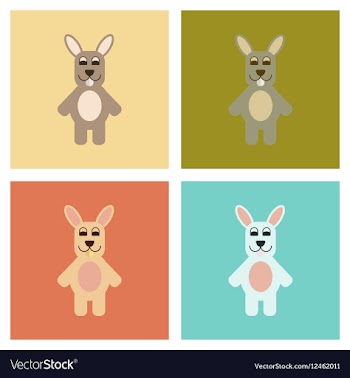 Assembly flat icons nature rabbit Bunny vector image