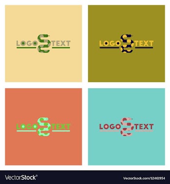 Assembly flat icons nature snake logo vector image