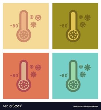 Assembly flat icons nature thermometer cold vector image