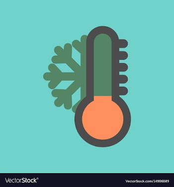 Assembly flat icons nature thermometer cold vector image