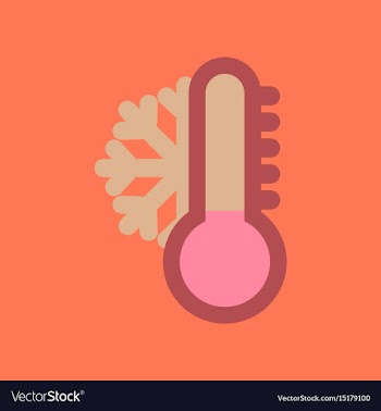 Assembly flat icons nature thermometer cold vector image