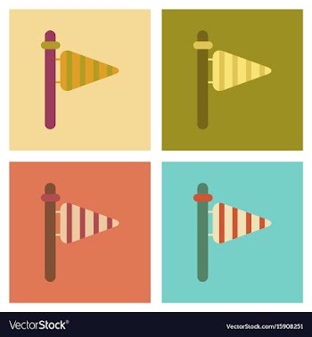 Assembly flat icons nature weather vane vector image
