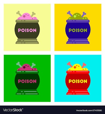 Assembly flat icons of potion cauldron vector image
