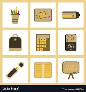 Assembly flat icons office pins notebook vector image