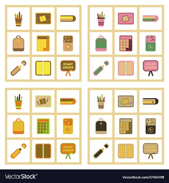 Assembly flat icons office pins notebook vector image