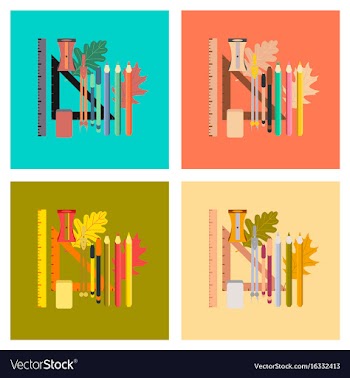 Assembly flat icons on stylish background pencils vector image