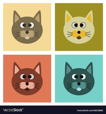 Assembly flat icons pet cat vector image