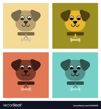 Assembly flat icons pet dog vector image