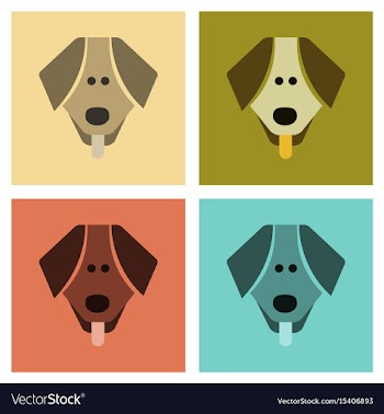 Assembly flat icons pet dog vector image