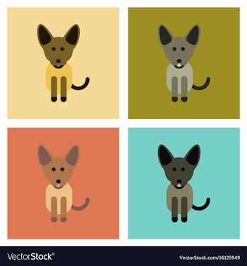 Assembly flat icons pet dog vector image