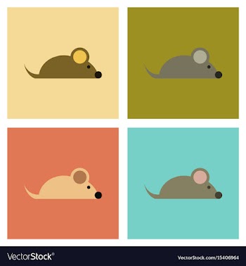Assembly flat icons pet mouse vector image
