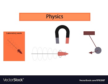Assembly flat icons Physics lesson magnet vector image