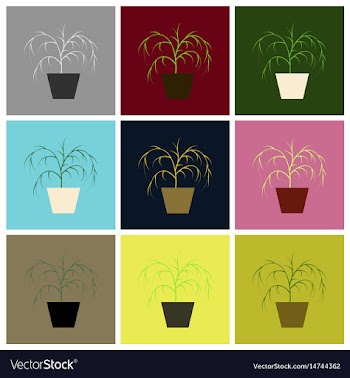 Assembly flat icons plant in a pot vector image