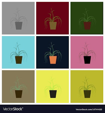 Assembly flat icons plant in a pot vector image