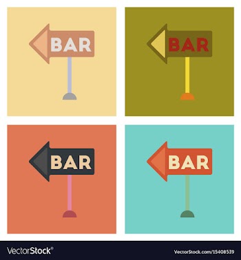 Assembly flat icons poker bar sign vector image