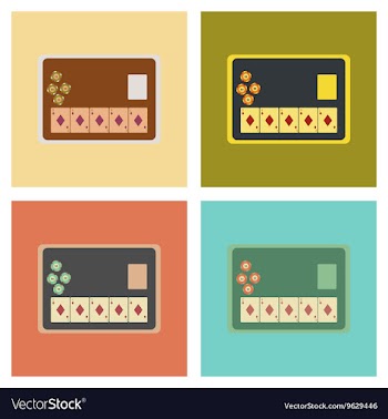 Assembly flat icons poker board card chip vector image